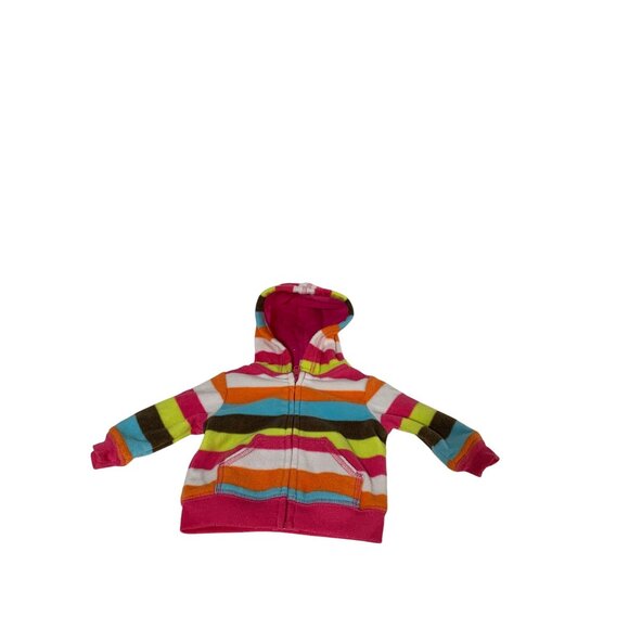 Carters Girls Infant Baby Size Newborn Fleece Full Zip Fleece Hoodie Jackt Coat - Picture 1 of 3